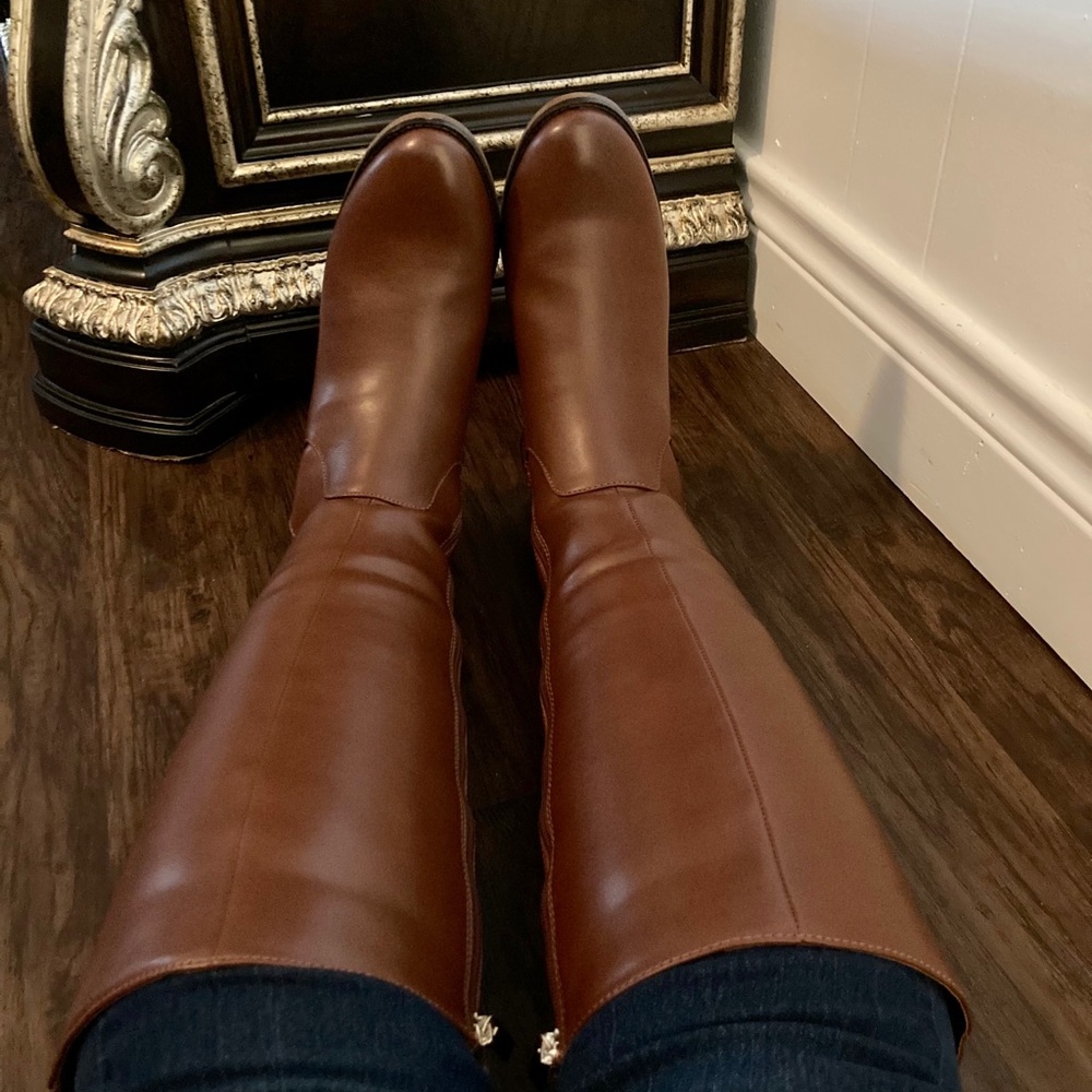 Brown Faux Leather Riding Boots A New Day NWOB - Picture 6 of 10